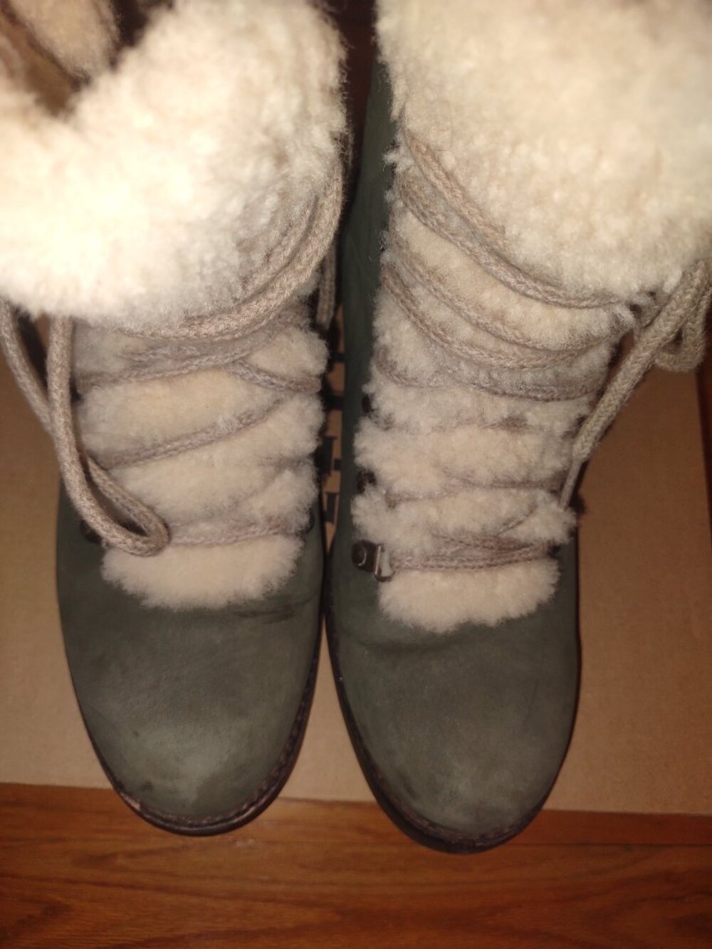 UGG Australia Sheepskin Winter Boots Green | Size 39 (US 8) Narrow Fit - Picture 8 of 15